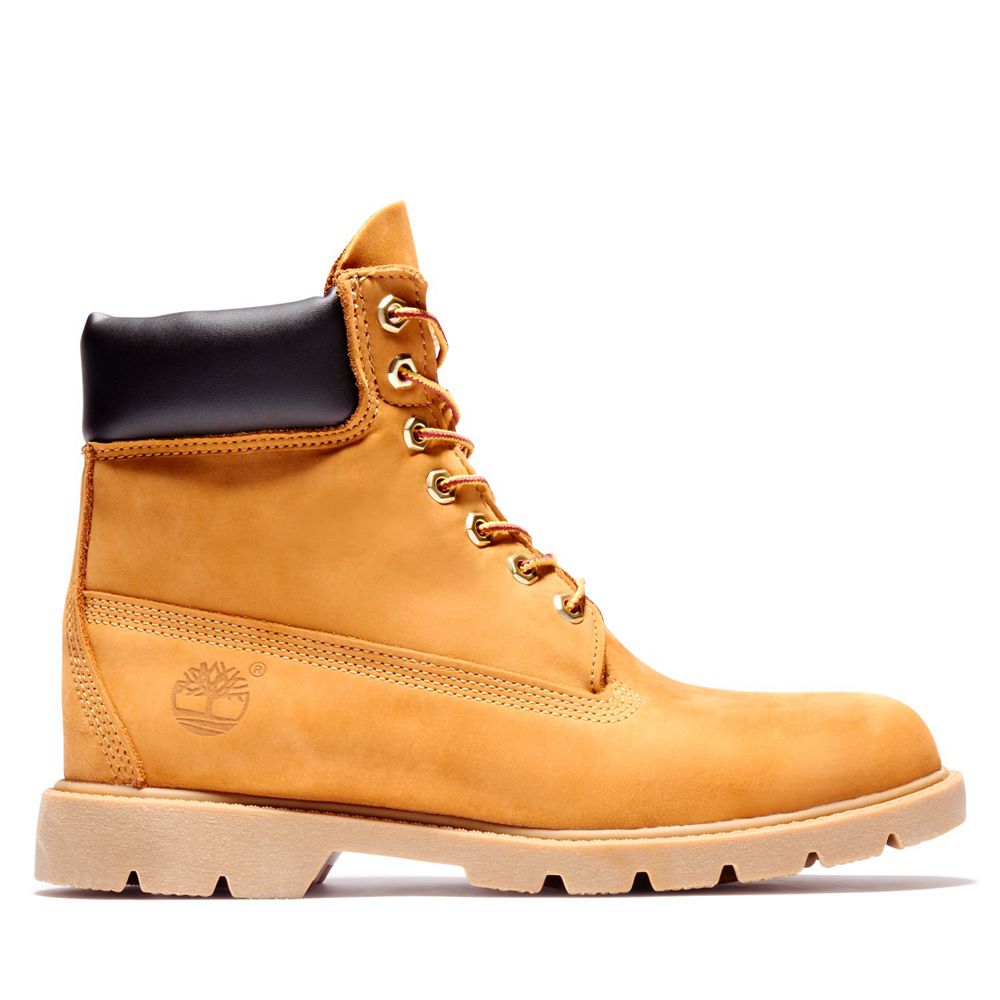 Timberland Μποτες Χιονιού Ανδρικα Καφε - 6-Inch Basic Waterproof W/Padded Collar - Greece 9462503-EG